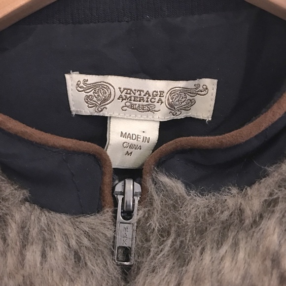 VINTAGE AMERICA FAUX FUR VEST SZ MISSY MEDIUM - Picture 5 of 7